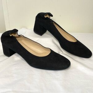 Everlane Black Suede Block Heel Pumps